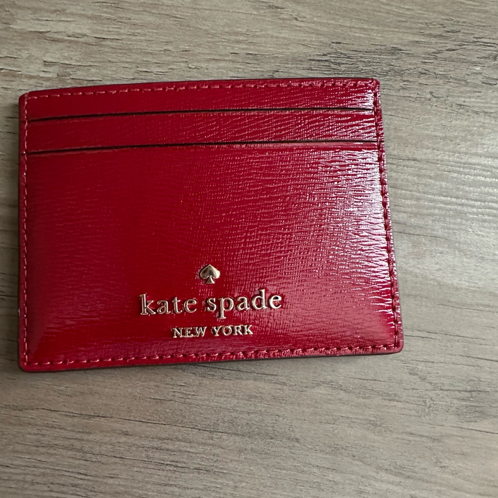 New with tags! Kate Spade Madison Cherry Red Leather Card Holder!
